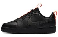 Nike Court Borough Low 2 SE Синтетическая кожа Амортизация Низкий верх Детские Скейтбординг Черный Оранжевый