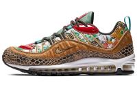 Nike Air Max 98 Кожа Низкий Верх Амортизирующая Повседневная Беговая Кроссовка Унисекс Коричневый Красный