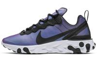 Nike React Element 55 Ткань Амортизация Легкий Низкий Топ Беговые кроссовки Женские Лазерный Фиолетовый
