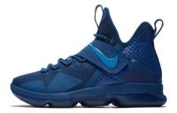 Nike Lebron 14 Agimat Anti-Slip Легкие Высокие Баскетбольные Кроссовки Мужские Темно-Синие