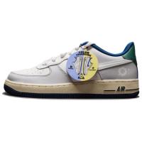 Nike Air FORCE 1 LV8 Устойчивые к истиранию Дышащие Низкие Кеды для Детей для Скейтбординга Серый Белый