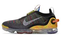 Nike VaporMax Flyknit Ткань Низкий Топ Воздушная Подушка Повседневные Беговые Кроссовки Мужские Серый Желтый