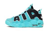 Nike Air More Uptempo Свет Аква Амортизация Поддержка MID Топ Винтажные баскетбольные кроссовки Синий Детские 3-7 лет