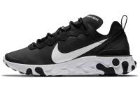 Nike React Element 55 Ткань Устойчивая к истиранию Низкий Топ ТРЕНИРОВОЧНАЯ БЕЖЕВАЯ БЕЛАЯ Обувь Женская
