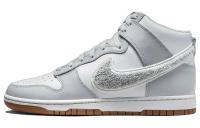 Nike Dunk High Университетский 'Шенилл Swoosh' Высокие Кроссовки для скейтбординга Мужские Серый Белый