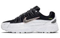 Nike P 6000 Ткань Амортизация Противоскользящие Низкие Повседневные Беговые Кроссовки Женские Черно-Белые