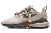 Nike Air Max 270 Текстиль Синтетическая кожа Амортизация Низкий топ Беговые кроссовки Женские Экрю Серый