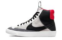 Nike Blazer '77 SE D Замша Противоскользящий Устойчивый к истиранию MID Верх Детские Скейтбординг Черный Белый Красный