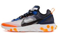 Nike React Element 87 Сетка Текстиль Амортизация Баланс Низкий Топ Беговые кроссовки Унисекс Серый Оранжевый Синий