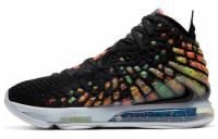 Nike Lebron 17 Джеймс 17 High Топ Баскетбольные кроссовки для игры Унисекс Черная радуга Азиатская версия