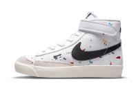 Nike Blazer 77 BB Противоскользящий Легкий Поддерживающий MID Топ Детские Скейтбординг Белый Черный
