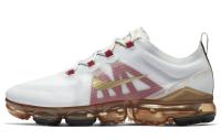 Nike VaporMax 2019 Низкие кеды с воздушной подушкой для бега Унисекс Белый Золото Красный Пэчворк