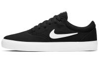 Nike SB Charge Холст Покрытие Противоскользящие Низкие Кроссовки для Скейтбординга Унисекс Черно-Белые