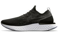 Nike Epic React Flyknit 1 Амортизация Поддержка Низкий Топ Беговые кроссовки Мужские Серый Черный Белый