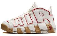 Nike Air More Uptempo Износостойкий Дышащий MID Топ Винтажные Баскетбольные Кроссовки Женские Белый Красный