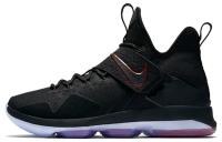 Nike Lebron 14 Темно-красный цвет противоскользящие легкие MID баскетбольные кроссовки для игры мужские черный красный