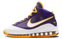 Nike Lebron 7 Media Day GS Лакированная кожа кожа MID винтажные баскетбольные кроссовки пурпурный Lakers золото