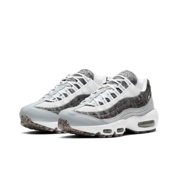 Nike Air Max 95 Текстиль Синтетическая кожа Низкий верх Повседневные беговые кроссовки Женские Мраморный серый Белый