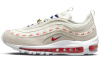 Nike Air Max 97 Сетка Кожа Низкий Верх Повседневные Беговые Кроссовки Женские Бежевый Красный Синий