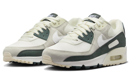Nike Air Max 90 'Винтажный зеленый' Сетка Кожа Замша Устойчивая к истиранию Низкая повседневная обувь Женская
