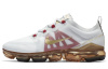 Nike VaporMax 2019 Низкие кеды с воздушной подушкой для бега Унисекс Белый Золото Красный Пэчворк