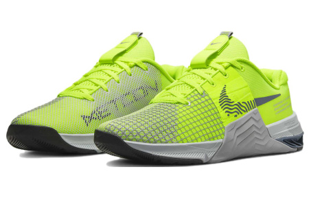 Nike Metcon 8 Удобные Амортизирующие Противоскользящие Низкие Кроссовки для Тренировок Мужские Серые Зеленые