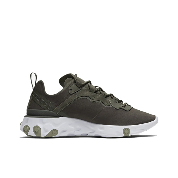 Nike React Element 55 ПУ (полиуретан) Низкие беговые кроссовки Женские Армейский зеленый