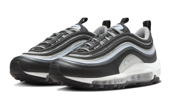 Nike Air Max 97 Кожа Удобные Устойчивые к истиранию Дышащие Низкие Кеды для Детей Lifestyle Черные Серые Подростковые