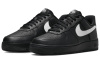 Nike Air Force 1 Кожа Устойчивая к истиранию Низкие Кроссовки для скейтбординга Унисекс Черный Белый