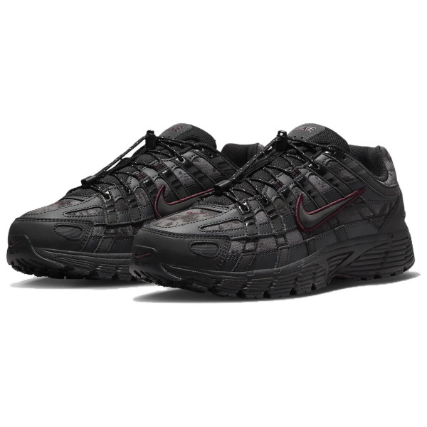 Nike P 6000 противоскользящие устойчивые к истиранию низкие беговые кроссовки женские черные