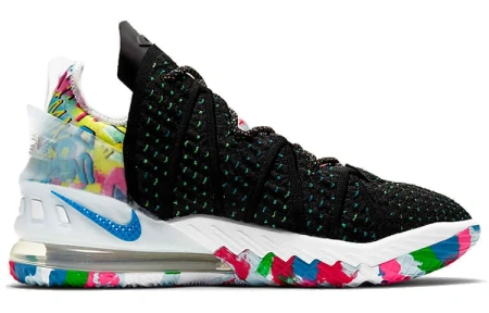 Nike Lebron 18 Low Топ Баскетбольные кроссовки Унисекс Черный Белый Розовый Азиатская версия