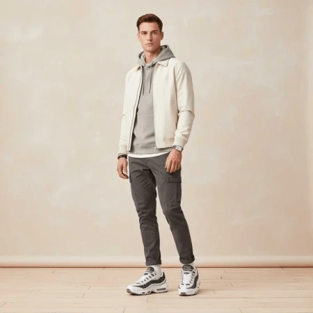 Nike Air Max 95 Амортизация Устойчивость к истиранию Покрытие Поддержка Низкие Кроссовки для бега Женские Белый Серый