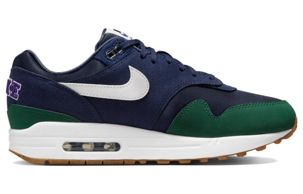 Nike Air Max 1 Износостойкие и Легкие Низкие Повседневные Беговые Кроссовки Женские Синие Зеленые