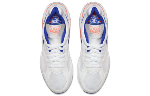 Nike Air Max 180 Амортизация Поддержка Низкий Верх Воздушная Подушка Беговые Кроссовки Унисекс Белый Синий и Оранжевый