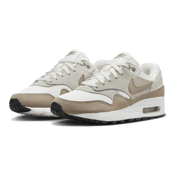 Nike Air Max 1 Амортизация Устойчивость к истиранию Дышащие Низкие Кеды для Детей Лайфстайл Белый Коричневый Детский