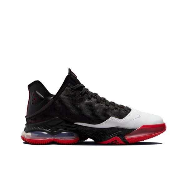 Nike Lebron 19 Удобные Круглые Палцы Низкие Баскетбольные Кроссовки для Игры Мужские Черно-Белые-Красные