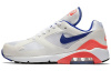 Nike Air Max 180 Амортизация Поддержка Низкий Верх Воздушная Подушка Беговые Кроссовки Унисекс Белый Синий и Оранжевый