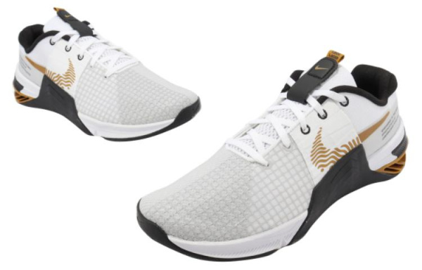 Nike Metcon 8 Кружево Вверх Низкие Кроссовки для тренировок Мужские Белые Золотые