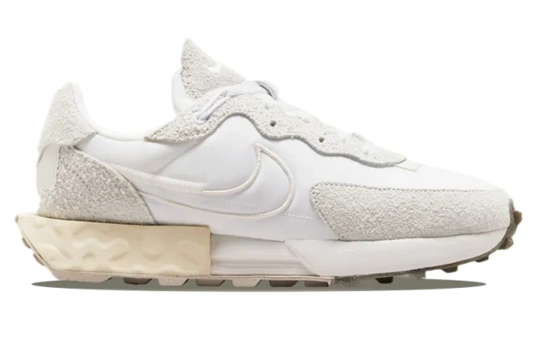 NIKE Fontanka Waffle Минималистский стиль Низкие беговые кроссовки Женские Белые