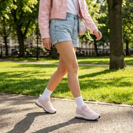 Nike Air Max 97 Сетка Кожа Низкий Верх Воздух Ma Повседневные Беговые Кроссовки Женские
