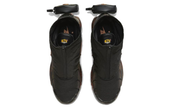 Nike Air Max Plus Водонепроницаемый MID Топ Повседневная Городская Коммутация Беговые кроссовки Мужские Черные Серые
