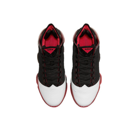 Nike Lebron 19 Удобные Круглые Палцы Низкие Баскетбольные Кроссовки для Игры Мужские Черно-Белые-Красные