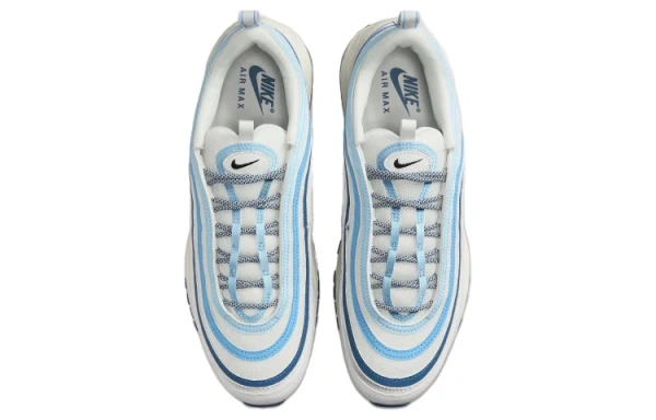 Nike Air Max 97 Амортизация Износостойкие Низкие Кроссовки для Бега Мужские Синие Белые
