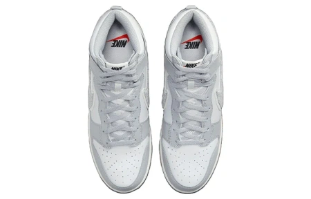 Nike Dunk High Университетский 'Шенилл Swoosh' Высокие Кроссовки для скейтбординга Мужские Серый Белый