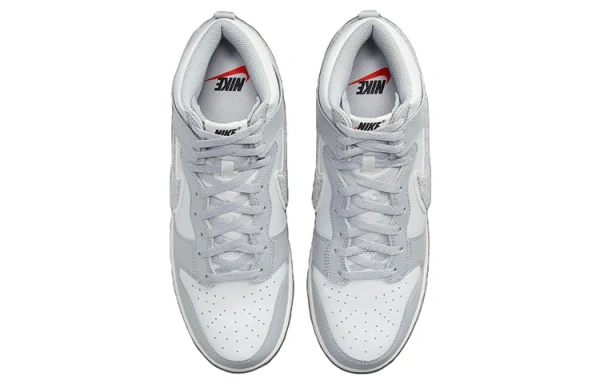 Nike Dunk High Университетский 'Шенилл Swoosh' Высокие Кроссовки для скейтбординга Мужские Серый Белый