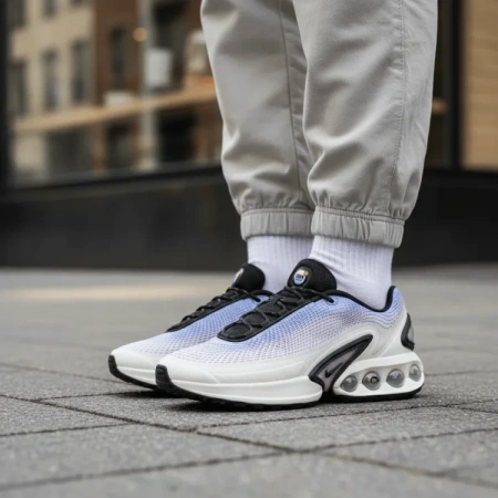 Nike Air Max DN Устойчивые к истиранию Низкие Беговые кроссовки Женские Белые Розовые Фиолетовые