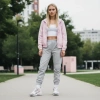 Nike Air Max 270 Устойчивые к истиранию Низкие Повседневные Беговые Кроссовки Женские Серебристо-Розовые