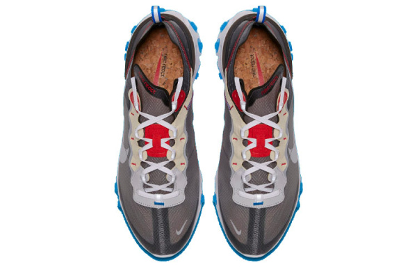 Nike React Element 87 Сетка Текстиль Нескользящий Легкий Низкий Топ Беговые кроссовки Унисекс Темно-серый