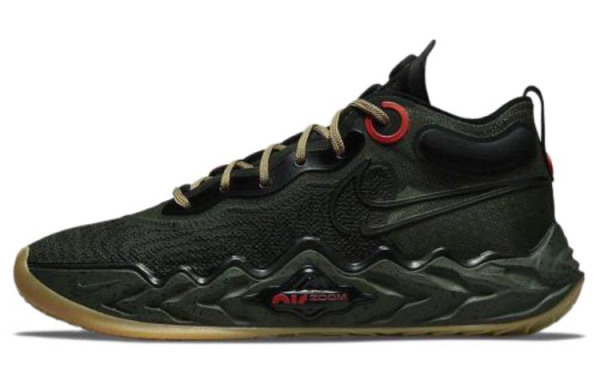 Nike Air Zoom g.T. RUN EP Удобный Круглый Палец MID Топ Баскетбольные кроссовки Мужские Армейский зеленый