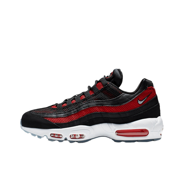 Nike Air Max 95 Текстиль Кожа Низкие Беговые Кроссовки Мужские Черные Красные